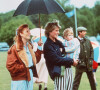 Sarah Ferguson, Diana et son fils le prince Harry lors d'une partie de polo à Windsor.