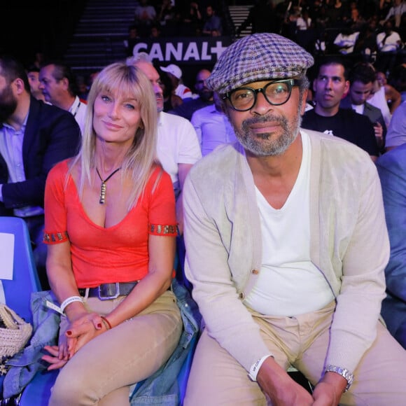 Yannick Noah et sa compagne Isabelle Camus - People au match de boxe de Tony Yoka au palais des sports de Paris. © Veeren-CVS/Bestimage