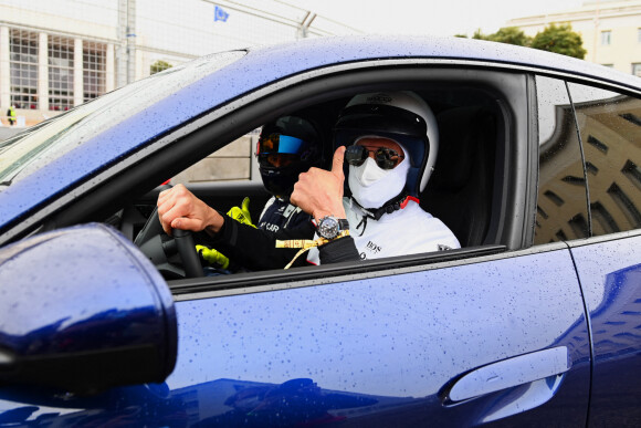 Patrick Dempsey in a Porsche Taycan 4S - Le pilote français Jean-Eric.Vergne remporte le E prix d'Italie en formule 1 électrique le 10 avril 2021. © Motorsport Images / Panoramic / Bestimage