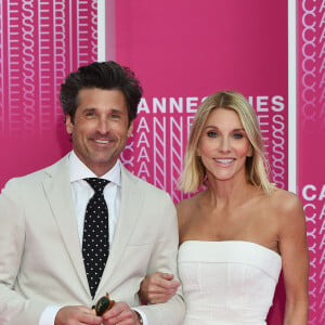 Patrick Dempsey et Jillian Fink, sa femme, durant la soirée d'ouverture de la compétition du Canneseries le 7 avril 2018.  © Bruno Bebert / Bestimage 