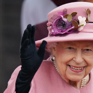La reine Elisabeth II d'Angleterre assiste à la cérémonie d'ouverture de la sixième session du Senedd à Cardiff, Royaume Uni, 14 oc tobre 2021. 