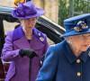La reine Elisabeth II d'Angleterre et la princesse Anne arrivent à un service d'action de grâce à l'abbaye de Westminster pour marquer le centenaire de la Royal British Legion, à Londres, Royaume Uni, le 12 octobre 2021. 