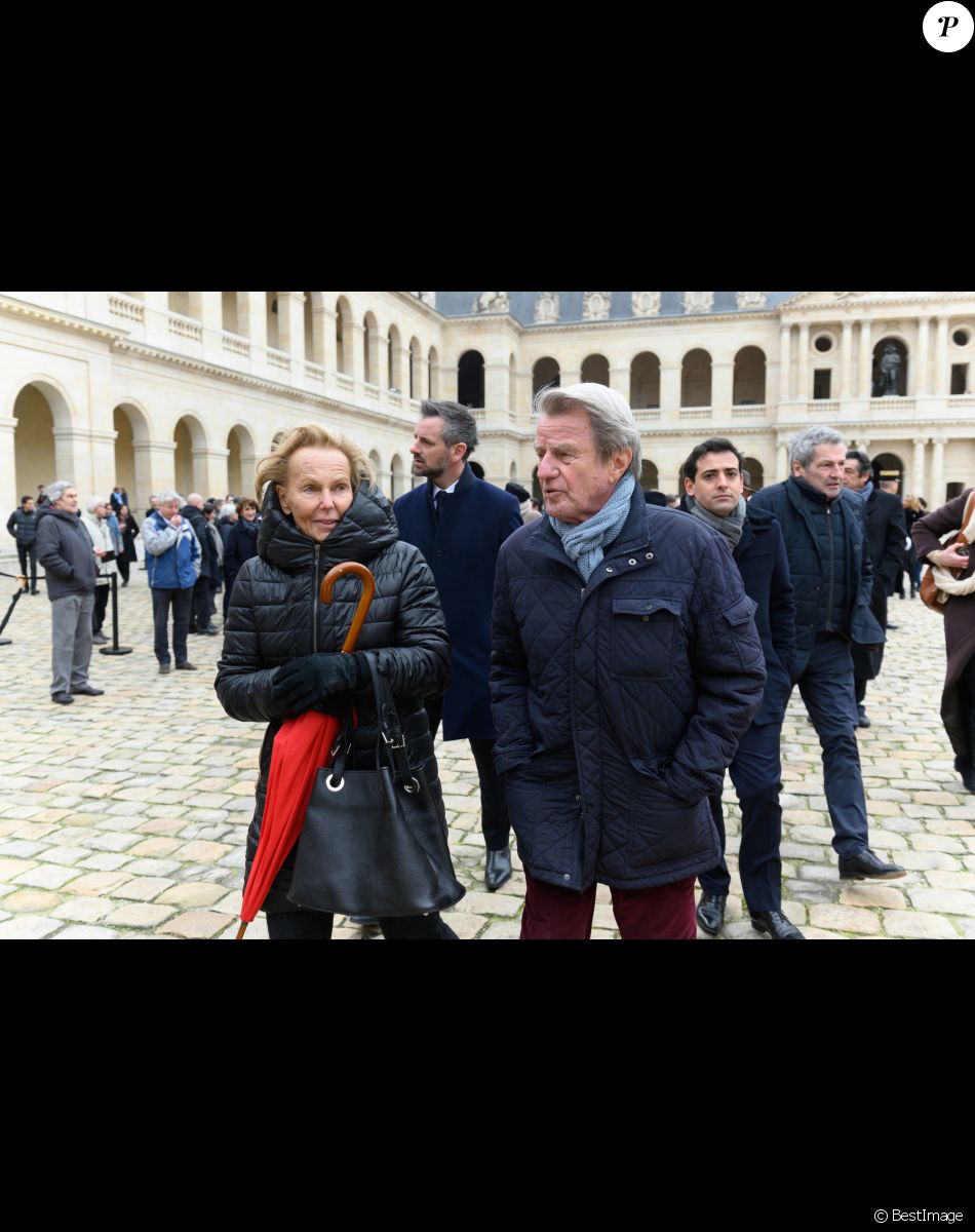 Christine Ockrent et Bernard Kouchner - Cérémonie d'hommage national à Jean Daniel aux Invalides à Paris, le 28 février 2020. © Jacques Witt / Pool / Bestimage