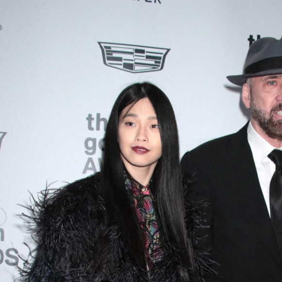 Nicolas Cage et sa femme Riko - Photocall de la soirée de remise de prix Gotham Awards à New York, le 29 novembre 2021.