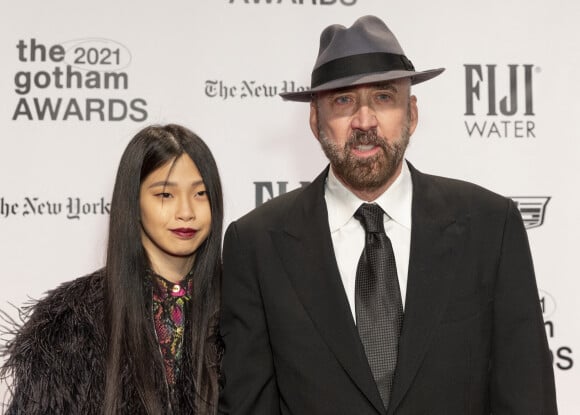 Nicolas Cage et sa femme Riko - Photocall de la soirée de remise de prix Gotham Awards à New York.
