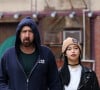 Nicolas Cage et sa compagne Riko Shibata se baladent main dans la main dans le quartier de Manhattan à New York. Le 3 mars 2020.