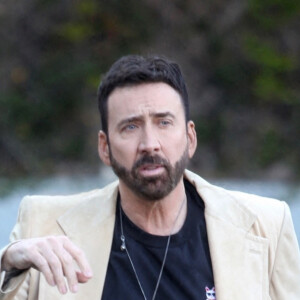 Exclusif - Nicolas Cage se rend à un rendez-vous d'affaire avant la présentation de son dernier film "Pig" à Los Angeles le 10 décembre 2021.