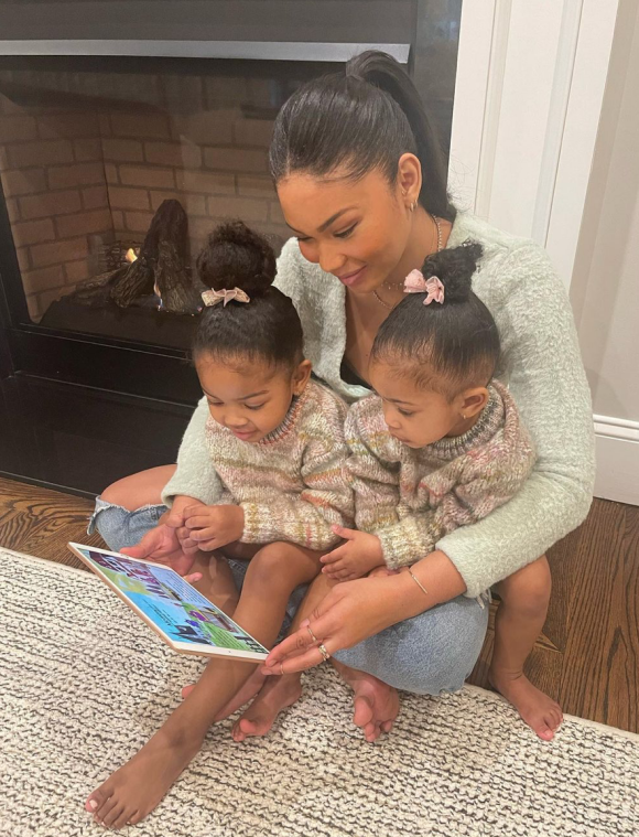 Chanel Iman et ses filles, Cali Clay et Cassie Snow. Décembre 2021.