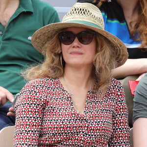 Marine Delterme dans les tribunes lors des internationaux de tennis de Roland Garros à Paris, France, le 4 juin 2019. © Jacovides-Moreau/Bestimage