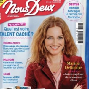 Marine Delterme fait la couverture du nouveau numéro du magazine "Nous Deux" paru ce 11 janvier 2022