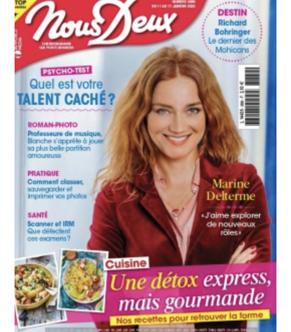 Marine Delterme fait la couverture du nouveau numéro du magazine "Nous Deux" paru ce 11 janvier 2022