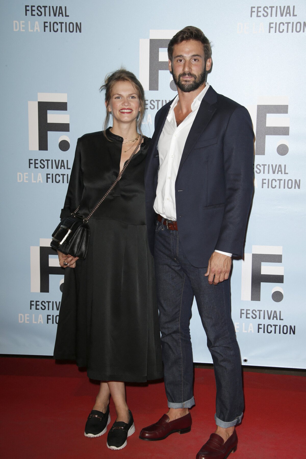 Photo : Margot Bancilhon (enceinte), Guillaume Labbe TRAUMA - 21ème édition  du Festival de la Fiction TV de La Rochelle. Le 14 septembre 2019 ©  Christophe Aubert via Bestimage - Purepeople