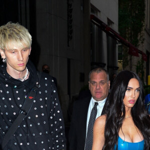 Megan Fox et son compagnon Machine Gun Kelly sont de sortie à New York, le 14 septembre 2021.