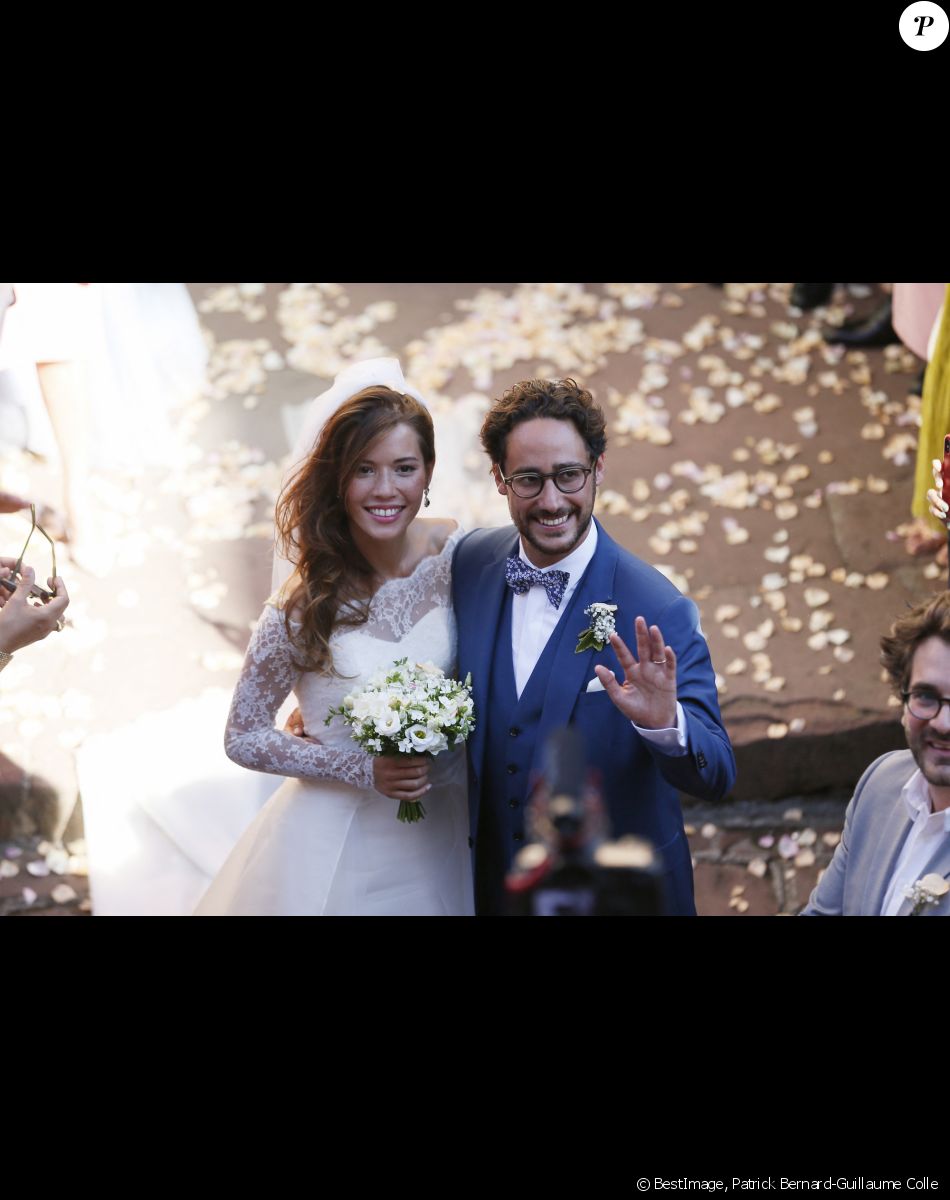 Mariage de Thomas Hollande et de la journaliste Emilie Broussouloux l'église de Meyssac en Corrèze, près de Brive, ville d'Emiie. Le 8 Septembre 2018. © Patrick Bernard-Guillaume Collet / Bestimage