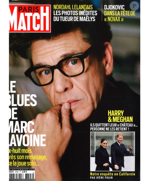 Marc Lavoine en couverture du magazine "Paris Match", le 13 janvier 2022.