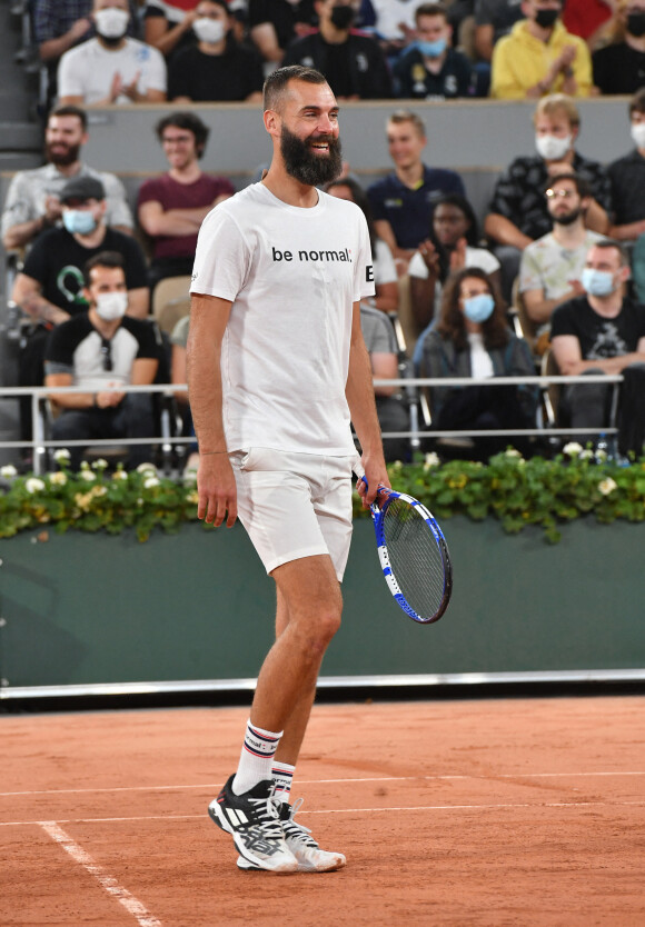 Exclusif - Benoît Paire - Benoît Paire, Gaël Monfils, Domingo (Pierre Alexis Bizot) et Zerator (Adrien Nougaret) deux streamers se rencontrent lors d'un match de tennis à Roland Garros, Paris le 18 septembre 2021. © Veeren/Bestimage