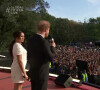 Capture d'écran de l'intervention du Prince Harry et sa femme Meghan Markle pendant le concert "Global Citizen Live" à New York City, le 26 septembre 2021.