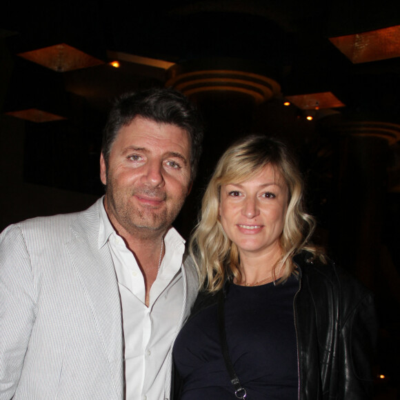 Exclusif - Philippe Lellouche et sa compagne Vanessa Boisjean (enceinte) - Laurent Baffie fête ses 60 ans avec ses amis au Manko à Paris, France, le 19 avril 2018. © Philippe Baldini/Bestimage