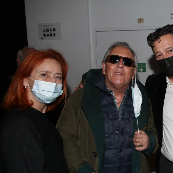 Exclusif - Gilbert Montagné, sa femme Nikole Montagné, Laurent Gerra et sa compagne Christelle Bardet - Laurent Gerra joue son spectacle "Sans Modération", Salle Pleyel à Paris le 09 janvier 2022 © Bertrand Rindoff Petroff / Bestimage 