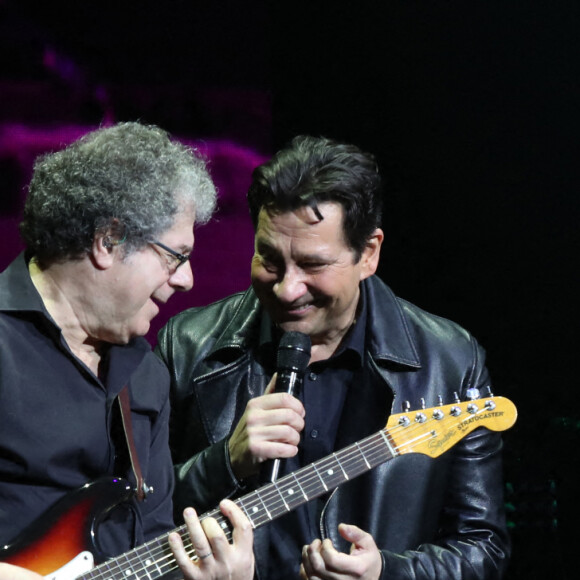 Exclusif - Laurent Gerra, imitant ici Johnny Hallyday, joue son spectacle "Sans Modération", Salle Pleyel à Paris le 09 janvier 2022 © Bertrand Rindoff Petroff / Bestimage 