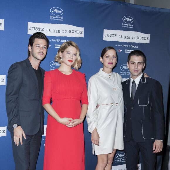 Gaspard Ulliel, Léa Seydoux enceinte, Marion Cotillard (enceinte) (habillée en Dior) et Xavier Dolan - Avant Première du film "Juste la fin du monde" au MK2 Bibliothèque à Paris le 15 septembre 2016. © Olivier Borde/Bestimage  Premiere of "Juste la fin du monde" at the MK2 Bibliothèque in Paris, France on September 15, 2016. 