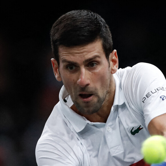 Novak Djokovic remporte la finale homme du Rolex Paris Masters face à Daniil Medvedev le 7 novembre 2021 © Aurélien Morissard / Panoramic / Bestimage