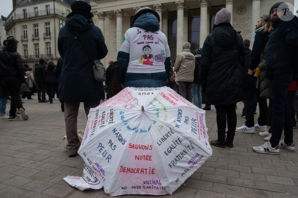 Image d'illustration d'une manifestation anti-pass vaccinal à Nantes le 22 janvier 2022