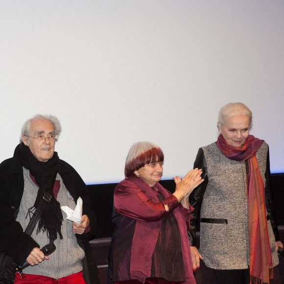 Serge Korber, Dorothée Blank, Michel Legrand, Agnès Varda et Corinne Marchand - Première du film "Cléo de 5 à 7" au cinéma "Le Champo" à Paris. Le 18 mars 2014