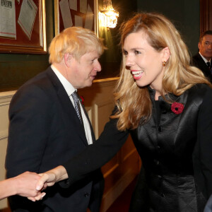 Boris Johnson, Premier ministre et sa compagne Carrie Symonds - La famille royale assiste au Royal British Legion Festival of Remembrance au Royal Albert Hall à Kensington, Londres, le 9 novembre 2019.