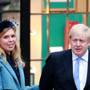 Boris Johnson (Premier ministre) et sa fiancée Carrie Symonds (enceinte) - La famille royale d'Angleterre lors de la cérémonie du Commonwealth en l'abbaye de Westminster à Londres le 9 mars 2020.