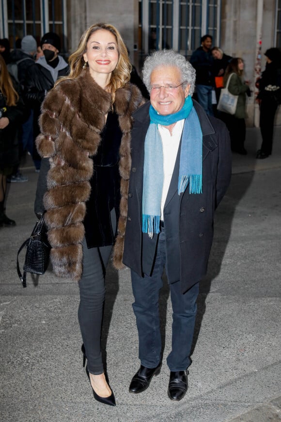 Laurent Dassault et sa compagne Mayassa Dardari arrivent au Carreau du Temple pour assister au défilé Elie Saab Haute-Couture Printemps/Eté 2022, dans le cadre de la Fashion Week de Paris. Le 26 janvier 2022. © Veeren-Clovis/Bestimage