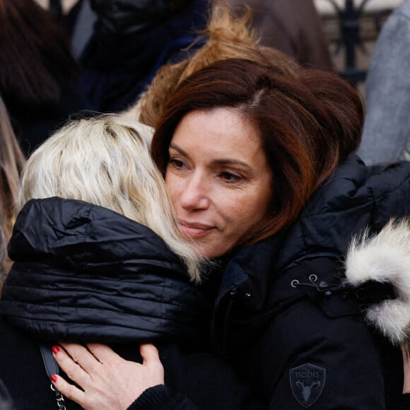 Aure Atika - Sorties des obsèques (bénédiction) de Gaspard Ulliel en l'église Saint-Eustache à Paris. Le 27 janvier 2022 © Jacovides-Moreau / Bestimage 