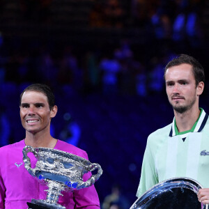 Daniil Medvedev - Rafael Nadal remporte l'Open d'Australie à Melbourne et décroche également son 21 ème titre en Grand Chelem. Melbourne le 30 janvier 2022 © Antoine Couvercelle / Panoramic / Bestimage