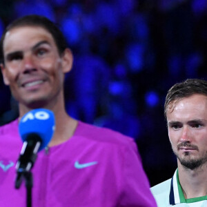 Daniil Medvedev - Rafael Nadal remporte l'Open d'Australie à Melbourne et décroche également son 21 ème titre en Grand Chelem. Melbourne le 30 janvier 2022 © Antoine Couvercelle / Panoramic / Bestimage