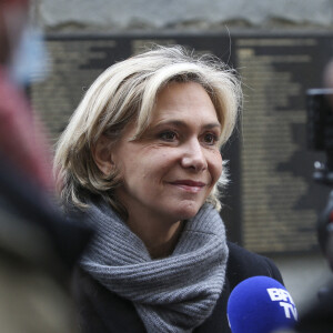 La candidate Les Républicains (LR) à la présidentielle 2022, Valérie Pécresse en déplacement au mémorial de Shoah à Paris, France, le 27 janvier 2022