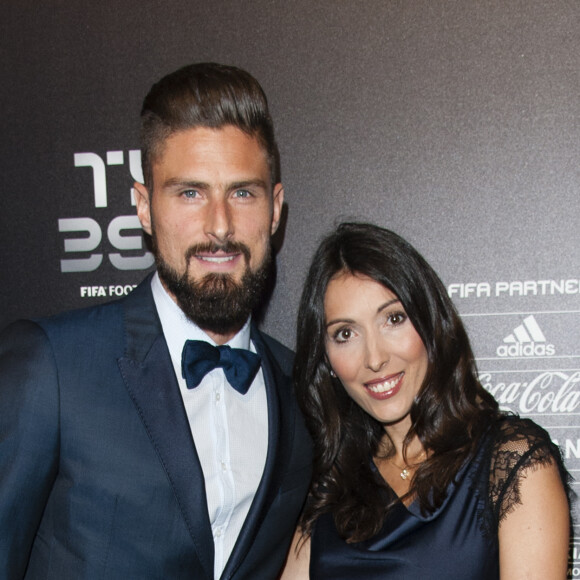 Olivier Giroud (plus beau but de l'année) et sa femme Jennifer - The Best FIFA Football Awards 2017 au London Palladium à Londres, le 23 octobre 2017. © Pierre Perusseau/Bestimage