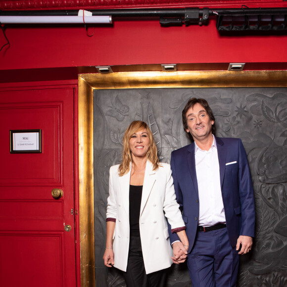 Exclusif - No Web - Mathilde Seigner et Pierre Palmade - Backstage de l'enregistrement de l'émission "Le Grand Restaurant" à Paris, qui sera diffusée le 3 février 2021 sur M6 © Philippe Leroux / Bestimage 