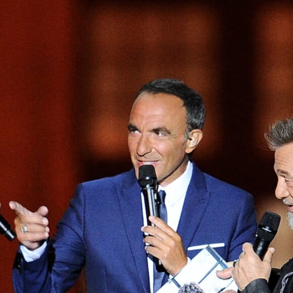 Exclusif - Patrick Fiori et Florent Pagny (nommés pour la chanson "J'y vais") avec Nikos Aliagas - Enregistrement de l'émission "La chanson de l'année" au château de Chambord, qui sera diffusée le 5 juin 2021 sur TF1 © Gaffiot-Moreau / Bestimage