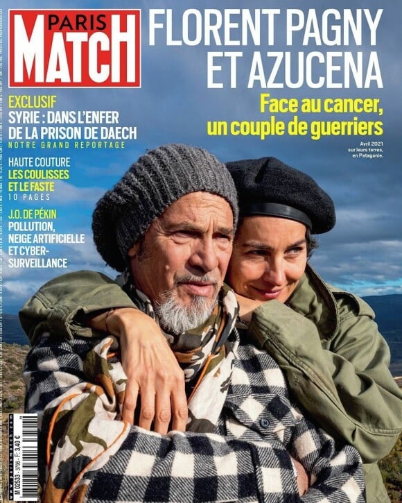 Florent Pagny et sa femme Azucena en couverture de "Paris Match", le 3 février 2022.