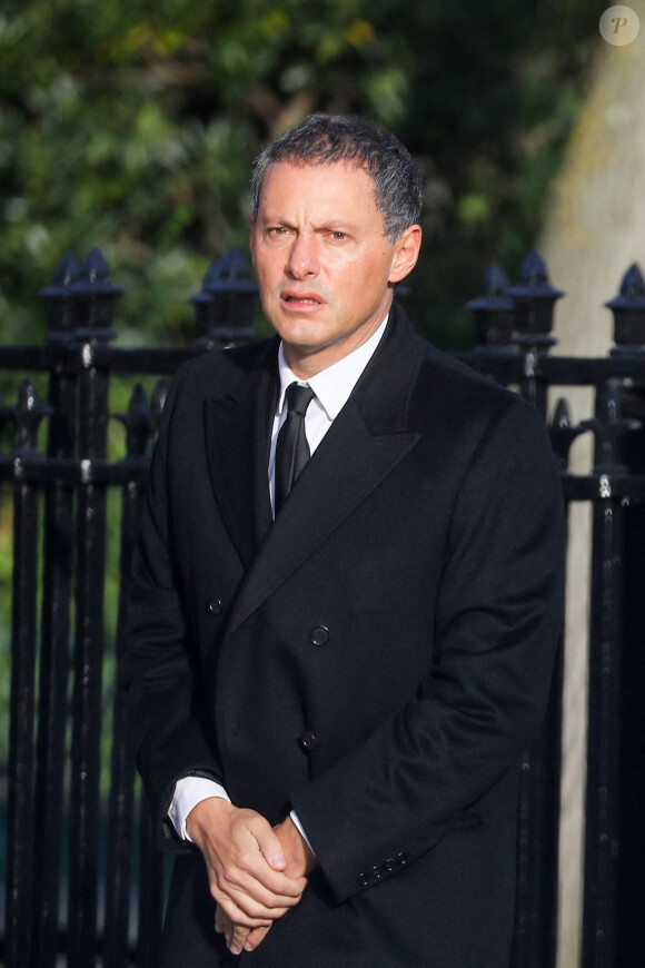 Marc-Olivier Fogiel - Arrivées aux obsèques de Etienne Mougeotte en l'église Saint-François-Xavier à Paris. Le 13 octobre 2021 © Jacovides-Clovis / Bestimage