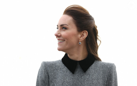 Catherine (Kate) Middleton, duchesse de Cambridge, arrive pour une visite à la fondation Trinity Buoy Wharf, un site de formation pour les arts et la culture à Londres, Royaume Uni, le jeudi 3 février 2022.