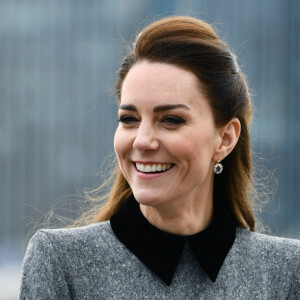 Catherine Kate Middleton, duchesse de Cambridge, à son arrivée à la Fondation "Trinity Buoy Wharf" à Londres, le 3 février 2022.