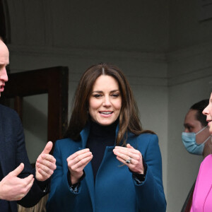 Le prince William, duc de Cambridge et Catherine (Kate) Middleton, duchesse de Cambridge à la sortie du "Foundling Museum" à Londres, Royaume Uni, le 19 janvier 2022.