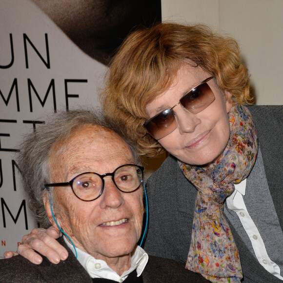 Jean-Louis Trintignant et sa femme Nadine Trintignant - Projection du film "Un homme et une femme" au cinéma L'Arlequin, à Paris. © Coadic Guirec/Bestimage