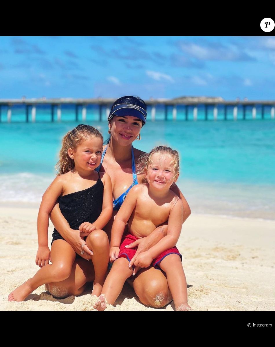 Jazz avec ses enfants Chelsea et Cayden aux Maldives