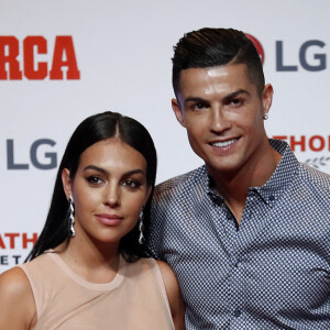 Cristiano Ronaldo et sa compagne Georgina Rodriguez assistent au Prix Marca Leyenda à Madrid en Espagne, le 29 juillet 2019.