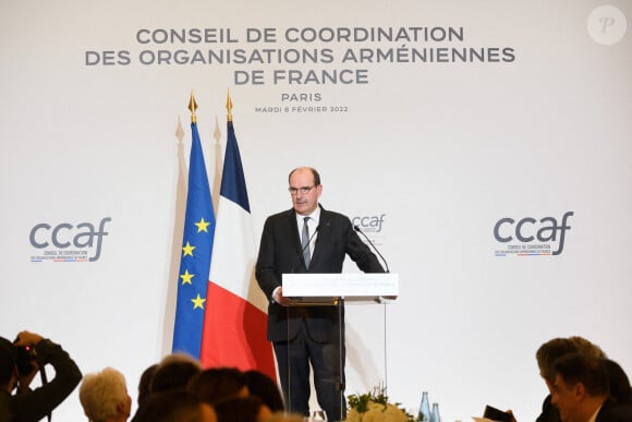 Le premier ministre Jean Castex - Dîner annuel du Conseil de Coordination des organisations Arméniennes de France (CCAF) à L'Hôtel du Collectionneur à Paris le 8 février 2022