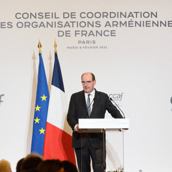 Le premier ministre Jean Castex - Dîner annuel du Conseil de Coordination des organisations Arméniennes de France (CCAF) à L'Hôtel du Collectionneur à Paris le 8 février 2022
