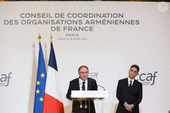 Ara Toranian et Franck Papazian - Dîner annuel du Conseil de Coordination des organisations Arméniennes de France (CCAF) à L'Hôtel du Collectionneur à Paris le 8 février 2022