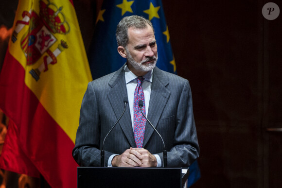 Le roi Felipe VI d'Espagne lors de la présentation de la XXIe édition des Codespa Awards à Madrid, Espagne, le 1er février 2022. 